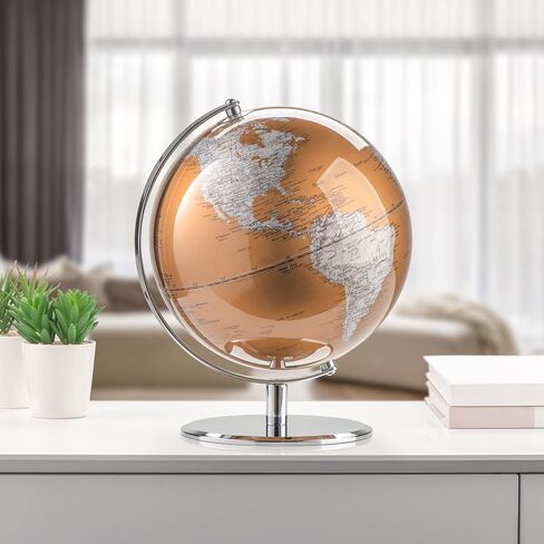 Torre & Tagus Black and Gold Globe for Adults - 8" Rotating Earth Globe Decor on Stand For Home Decor, Office Decoration Desk Globe For Office & Earth Spinning Globe Map Of The World (Black Globe) in Saudi Arabia