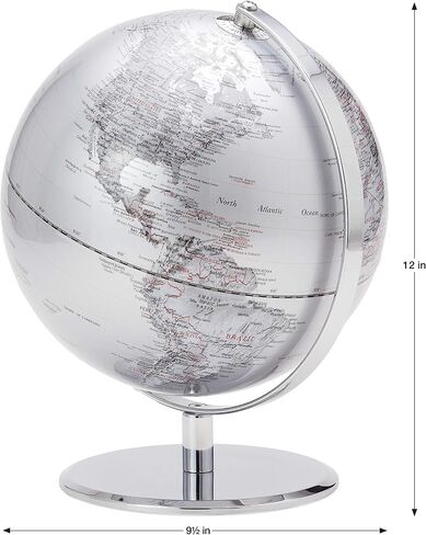 Torre & Tagus Black and Gold Globe for Adults - 8" Rotating Earth Globe Decor on Stand For Home Decor, Office Decoration Desk Globe For Office & Earth Spinning Globe Map Of The World (Black Globe) in Saudi Arabia
