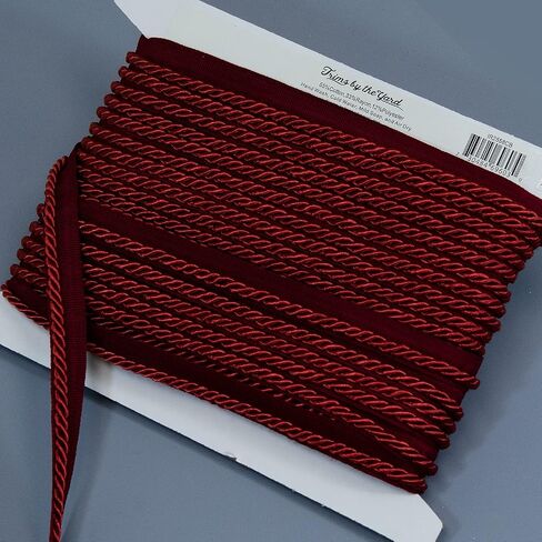 Trims by the Yard Ebony 1/8" Twisted Lip Cord Cranberry | (10 Yard Cut) Trim in Saudi Arabia