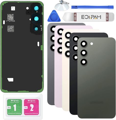 Battery Cover for Samsung Galaxy S23 Ultra S918 Back Glass Original Back Cover Back Glass Replacement Repair Set with Camera Lens (Pink) in Kuwait