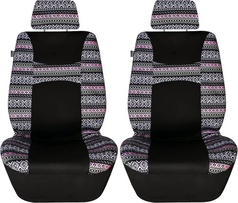 TLH Automotive Mesa57 Southwestern Print Green Car Seat Covers Full Set in Flat Cloth Car Seat Cover with Interior Accessories Universal Fit Seat Covers for Cars for Most Cars, Trucks, SUVs or Vans in Kuwait
