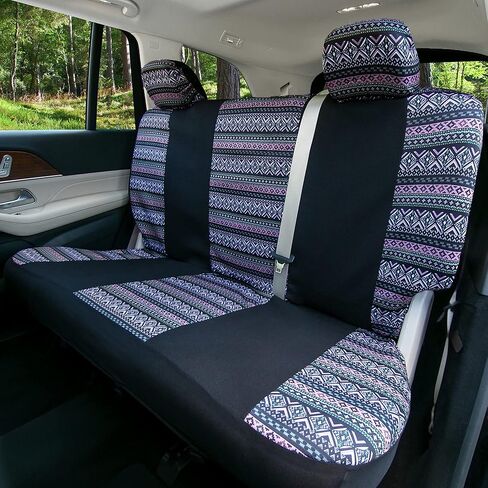 TLH Automotive Mesa57 Southwestern Print Green Car Seat Covers Full Set in Flat Cloth Car Seat Cover with Interior Accessories Universal Fit Seat Covers for Cars for Most Cars, Trucks, SUVs or Vans in Kuwait