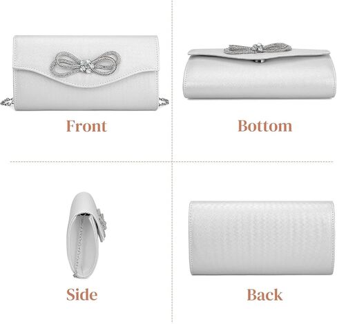 Gets Women Evening Bag Rhinestone Bow Clutch Purse for Women Party Wedding Prom Cocktail Formal Flap Handbags in Kuwait