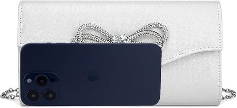 Gets Women Evening Bag Rhinestone Bow Clutch Purse for Women Party Wedding Prom Cocktail Formal Flap Handbags in Kuwait