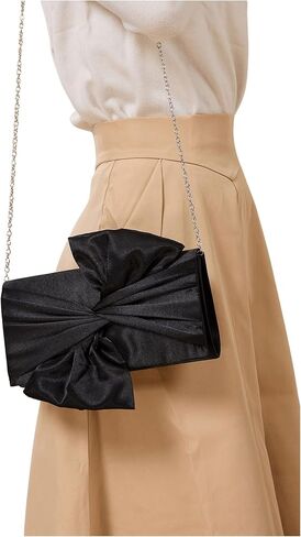 SweatyRocks Women's Elegant Bow Knot Ruched Satin Evening Bags Clutch Purses in Saudi Arabia