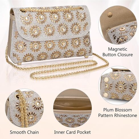 Tmore Evening Purses for Women Shoulder Bags Handbags with Chain Rhinestone Purse for Prom Party Wedding in Saudi Arabia