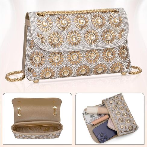 Tmore Evening Purses for Women Shoulder Bags Handbags with Chain Rhinestone Purse for Prom Party Wedding in Saudi Arabia