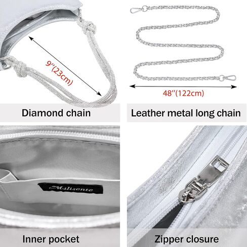 Milisente Clutch Purses For Women Vintage Evening Clutch Bags Formal Shoulder Bag With Rhinestone Handle in Saudi Arabia