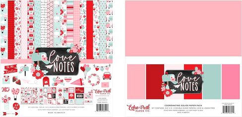 Echo Park Paper Collection Bundle: Love Note 12 x 12 Collection Kit + Love Note 12" x 12" Solid Paper Pack in Saudi Arabia
