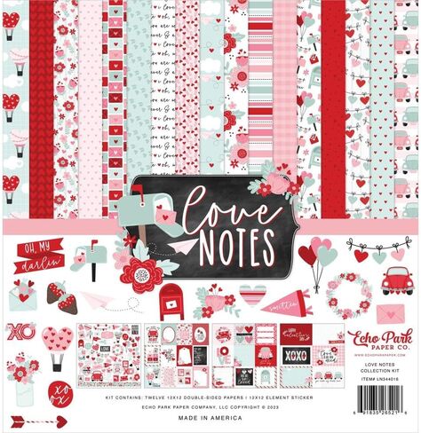 Echo Park Paper Collection Bundle: Love Note 12 x 12 Collection Kit + Love Note 12" x 12" Solid Paper Pack in Saudi Arabia