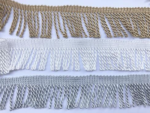 10 Yards Fringe Trim, 2.5 Inch Wide Curtain Fringe, Sewing Fringe Trim for Curtain Sofa Clothes Crafts(White) in Saudi Arabia
