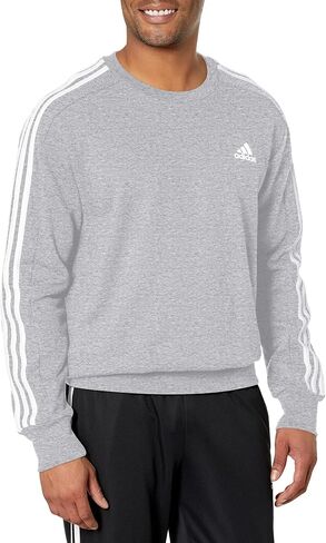adidas Men's Essentials French Terry 3-Stripes Sweatshirt in Saudi Arabia