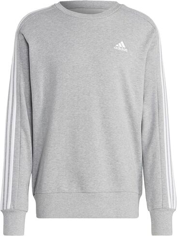 adidas Men's Essentials French Terry 3-Stripes Sweatshirt in Saudi Arabia