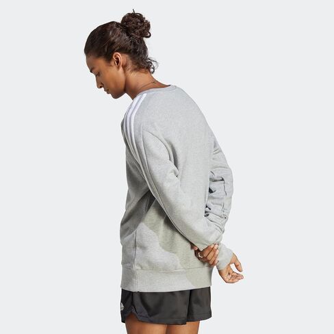 adidas Men's Essentials French Terry 3-Stripes Sweatshirt in Saudi Arabia