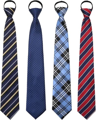 Mens Ties Pre Tied Ties for Men, Adjustable Mens Zipper Tie 4pcs Mens Neckties for Business Wedding Casual in Saudi Arabia