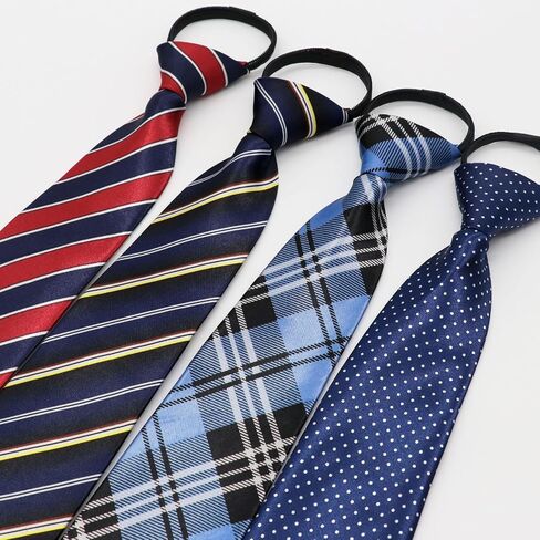 Mens Ties Pre Tied Ties for Men, Adjustable Mens Zipper Tie 4pcs Mens Neckties for Business Wedding Casual in Saudi Arabia