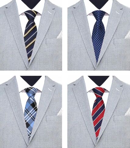 Mens Ties Pre Tied Ties for Men, Adjustable Mens Zipper Tie 4pcs Mens Neckties for Business Wedding Casual in Saudi Arabia