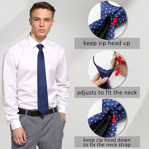 Mens Ties Pre Tied Ties for Men, Adjustable Mens Zipper Tie 4pcs Mens Neckties for Business Wedding Casual in Saudi Arabia