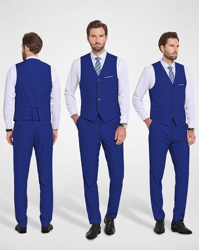 MrSure Men's 2-Piece Suit, Vest Pants Set for Men, Casual Waistcoat with Tie for Prom Wedding Homecoming in Kuwait