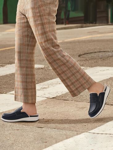 TEMOFON Clogs for Women Slip on Mules: Fur Lined Closed Toe Clogs - Winter Woman Flats Mules Shoes in Saudi Arabia
