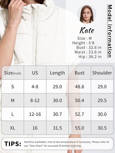 ELLEVEN Women's Oversized Puffer Vest - Quilted Stand Collar Sleeveless Vest with Pockets in Saudi Arabia