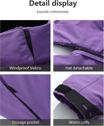 KAIDER Women's Plus Size Waterproof Ski Jacket Winter snow outdoor warm hooded raincoat Mountain Windbreaker Coat in Saudi Arabia