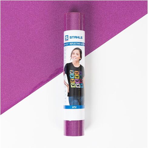 Stahls’ Sparkling Reflective Special Effect HTV – CAD-Cut Reflective Glitter Heat Transfer Vinyl - 12" x 3ft - Great for Cotton, Polyester, & Blends – Lab-Tested for 50+ Washes – Red in Saudi Arabia