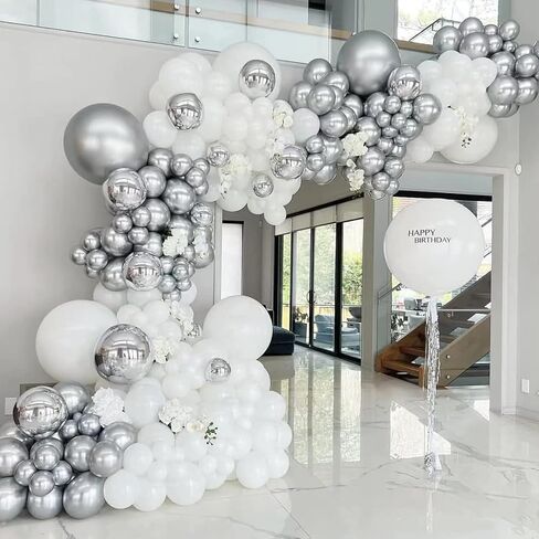 White Balloons 12 inch, White Latex Balloons 50pcs Party Balloons for Engagement Bachelorette Bridal Shower Wedding Party Birthday Decorations in Kuwait