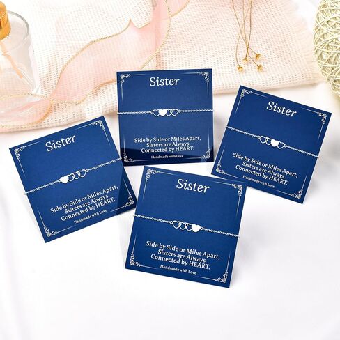 2/3/4 PCS Best Friend Sister Bracelet Heart Matching Friendship Distance Bracelets for Women BFF Bestie Daughter Niece Birthday Gifts in Kuwait