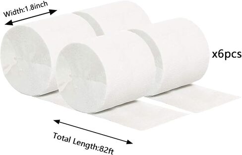 We Moment Dusty Blue Light Blue White Crepe Paper Streamers 1.8 Inch Widening 6 Rolls, 82 Feet per Roll for Birthday, Baby Shower, Wedding Party Decorations in Kuwait