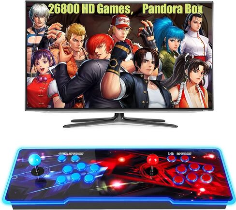 Akaxi 3D Pandora Box Console with WiFi - 8000 Arcade Games in 1,Retro Game Machine for TV PC Projector, Supports Up to 4 Players, Full HD Output, Search, Save, Hide, Favorites List in Kuwait
