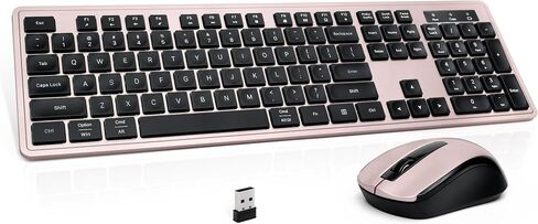 Wireless Keyboard and Mouse, 2.4GHz Cordless Keyboard Mouse Combo, Optical Mouse, Plug and Play USB Receiver, Compatible with Windows, Mac, Laptop, and PC (Black Green) in Saudi Arabia