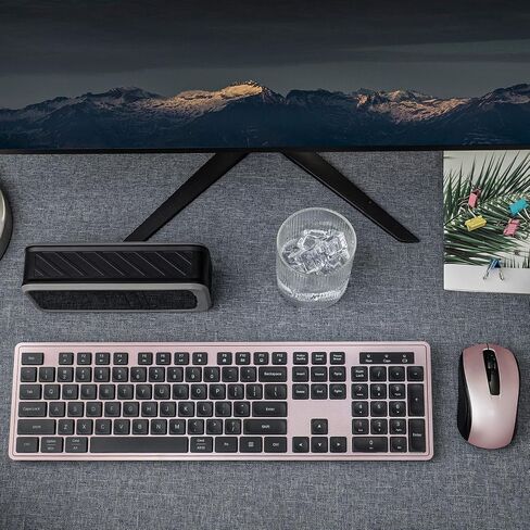 Wireless Keyboard and Mouse, 2.4GHz Cordless Keyboard Mouse Combo, Optical Mouse, Plug and Play USB Receiver, Compatible with Windows, Mac, Laptop, and PC (Black Green) in Saudi Arabia