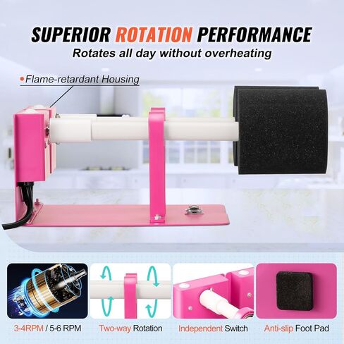 VEVOR Cup Turner for Crafts Tumbler, Tumbler Turner DIY Glitter Epoxy Resin Tumblers, Epoxy Pen Turner Attachment with Silent Motor Two-Way Rotation Silicone Pad, Cup Spinner Machine for Starters in Saudi Arabia