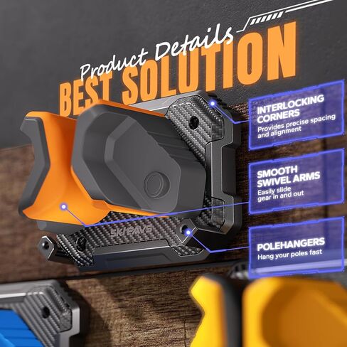 Skifavs لوح التزلج على الحائط موفر للمساحة، رف تخزين جداري للتزلج على الجليد لجدار المرآب يناسب أي عرض للتزلج/لوح التزلج على الجليد، حاملات التزلج الخالية من التلف لتنظيم تخزين الزلاجات على المدى الطويل in Kuwait