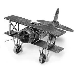 Winterworm Vintage Airplane Model Iron Aircraft Metal Airplane Statue Sculpture Biplane Ornament Plane Figurine for Home Office Coffee Bar Decoration Birthday Christmas Dad Man Boy Gift(HF019E)