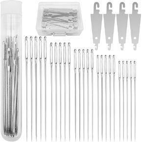 85 pcs Sewing Needles Set, lyfLux 25 pcs 5 Sizes Sewing Needles Large Eye Hand Sewing, 60 pcs Needle Threaders, Needle Threaders for Hand Sewing for Handmade DIY Sewing