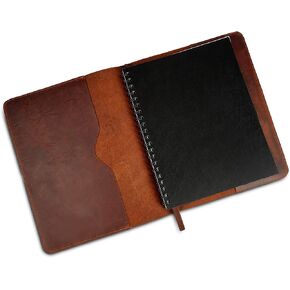 Heavy Duty Full Grain Leather Journal Cover (8.5 x 11 in.), Refillable Cahier XXL, Refillable Spiral Notebook (8.5 x 11 in.), Handmade Leather Journal Cover - Brown