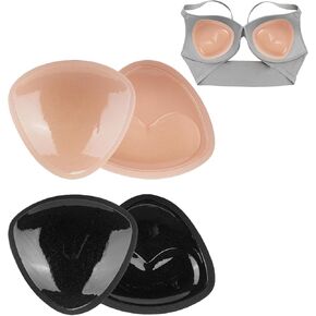 2 Pairs Double-Sided Sticky Bra Inserts,Self Adhesive Pads Reusable Push up Bra Inserrs for Bikini Swimsuit Dress