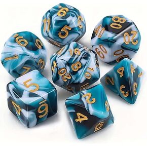 DND Dice Set - 5 * 7-Die Polyhedral Dice Sets for Dungeons and Dragons D&D DND RPG MTG Table Board Roll Playing Games D4 D6 D8 D10 D% D12 D20