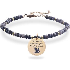 Melix Home 4th Merch Dragon Wing Bracelet Book Lover Gifts For Fans Friend Teen Girls Women Natural Stone Bracelets Gift