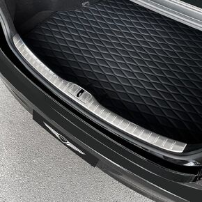 Genesis G80 Stainless Steel Trunk Bumper Protector, Rear Interior Bumper Sill Plate Guard Cover, Rear Outside Bumper Sill Plate Guard Cover Trim (Silver) in Saudi Arabia