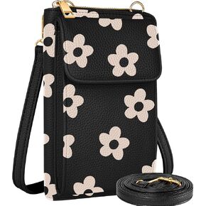 Cell Phone Purse Crossbody Bags for Women - Cute Design Leather Cellphone Bag Small Wallet Purses with Strap