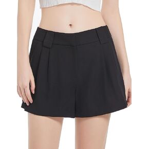 Everbellus Womens Stylist High Waisted Tailored Shorts with Pockets Wide Leg Dressy Shorts