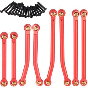 RC Aluminum Alloy High Clearance Links Set Chassis Linkage Suspension Links Compatible with Traxxas TRX4M 1/18 Bronco Defender RC Crawler Upgrade Parts, 8PCS - Black