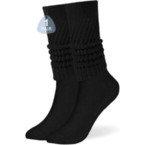 Buauty Women's Slouch Socks, Soft Extra Long Scrunch Knee High Sock fall Winter Knit Slouchy Thigh High Boot Socks