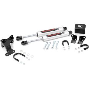 Rough Country V2 Dual Steering Stabilizer for 07-18 Jeep Wrangler JK - 8734970