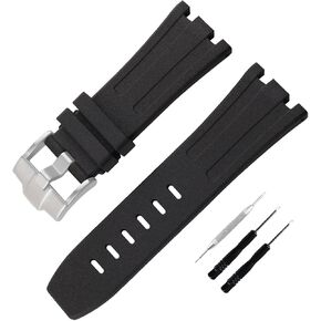 Men's Rubber Strap Compatible for 28mm Audemars Piguet Royal Oak Offshore AP 15703 15710 15400 26470 26400 Ladies outdoor work waterproof silicone watch band wrist strap buckle