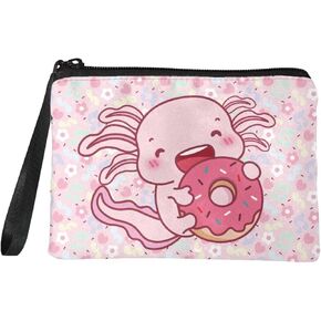 COEQINE Purple Wallet with Zipper Beach Palm Tree Print Coin Purse for Women Keychain Small Pouch Mini Tote Bag Handbag Card Holder Organizer
