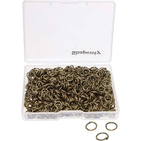 Shapenty 1000PCS Bronze Iron Open Jump Rings Connectors Bulk for DIY Craft Earring Necklace Bracelet Pendant Choker Jewelry Making Findings and Key Ring Chain Accessories (Bronze, 6mm)